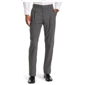Billy Reid Mens Alexander Grey Sharkskin Pleated Unhemmed Dress Pants Sz 30 NWT